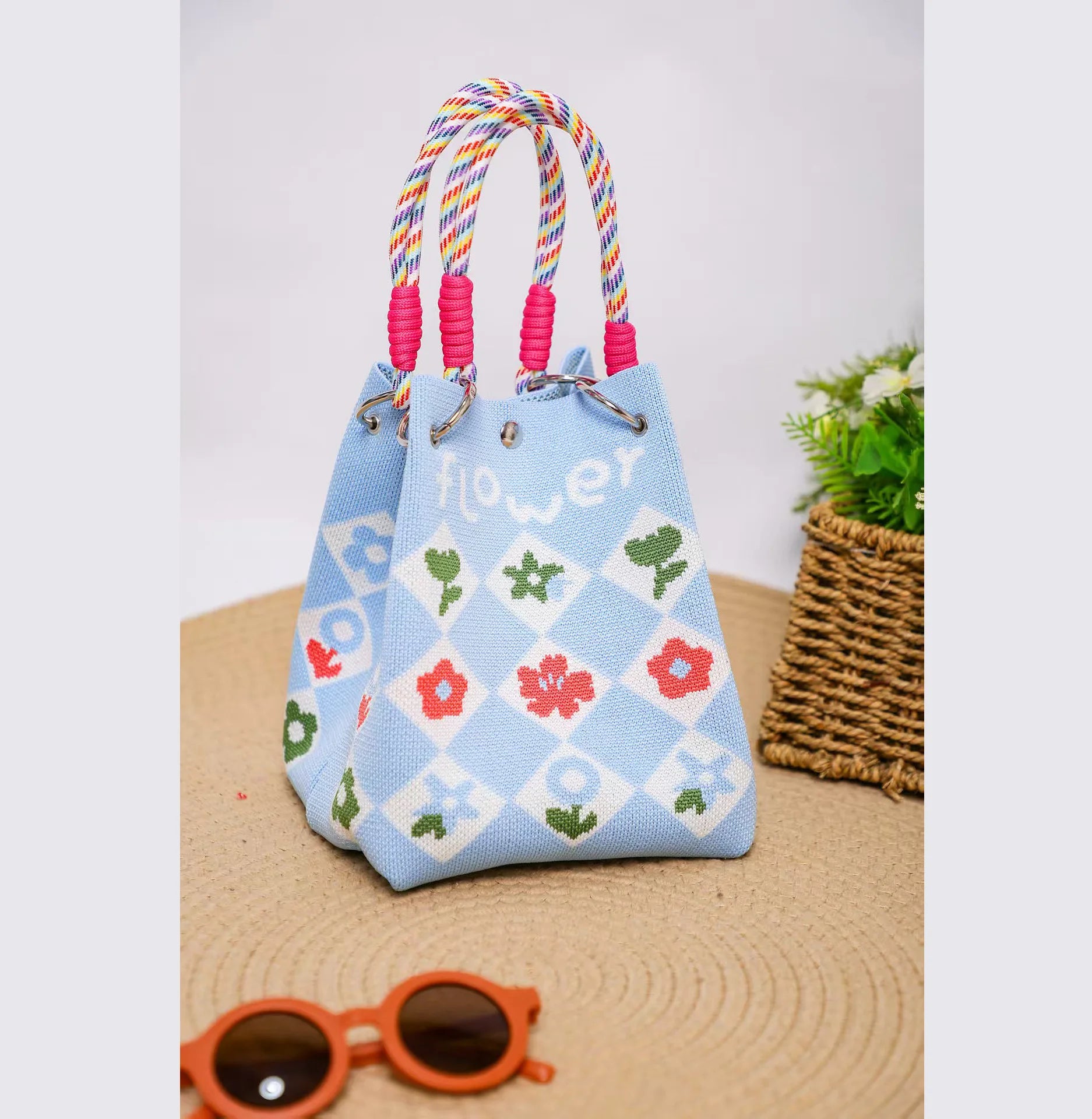Wholesale Custom Personalized Knitting Handbags Designer Buckle Bag Handmade Fashion Hand Bags for Women