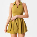 OEM Service Sleeveless Breathable Fitness Sports Ladies Golf Polo Dress With Shorts Flared Women Tennis Dress