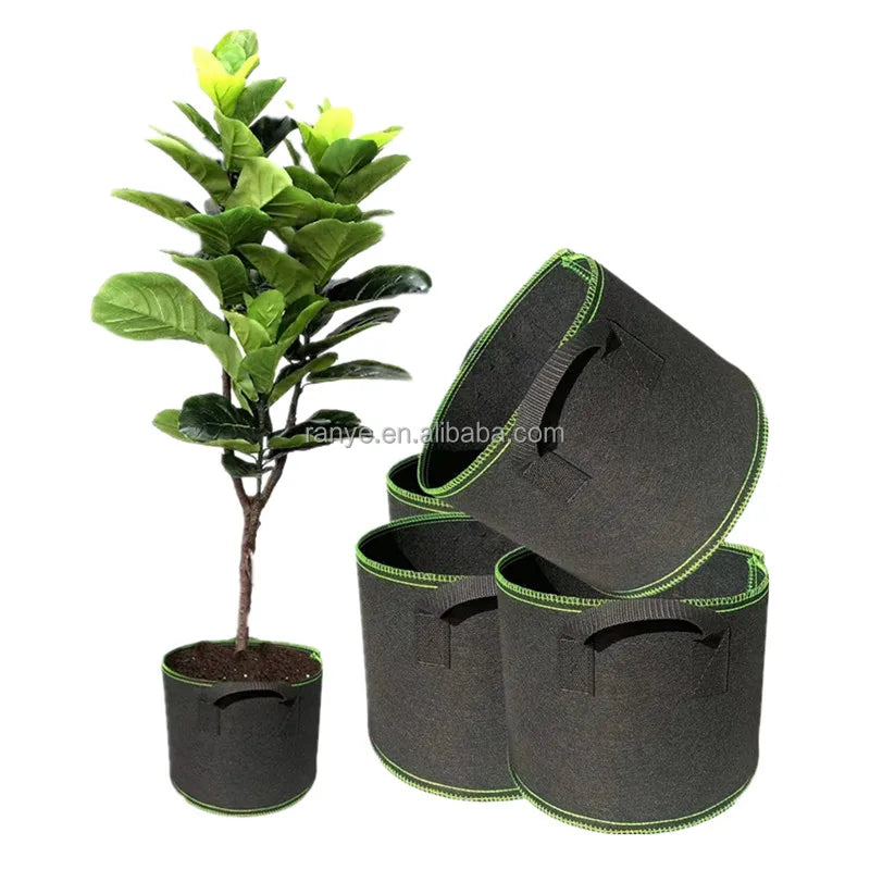Free Samples Fabric Plant Grow Pots Felt Grow Bag 1/3/5/7/10/15/20/30/45 Gallon with Handles