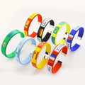 Promotional Wristbands National Flag Bracelets Bangles Custom logo Men Soccer Sports Wristband for Event