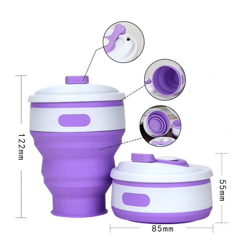 New Arrival Bpa Free Travel Mug Foldable Cup Silicon 300Ml Collapsible Coffee Mug Drink Cup