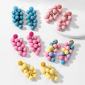 Kaimei 2025 Earring Fashion Jewelry New Women's Color Grape Long Earrings Seed Beaded Balls Round Fruit Drop Earrings Handmade