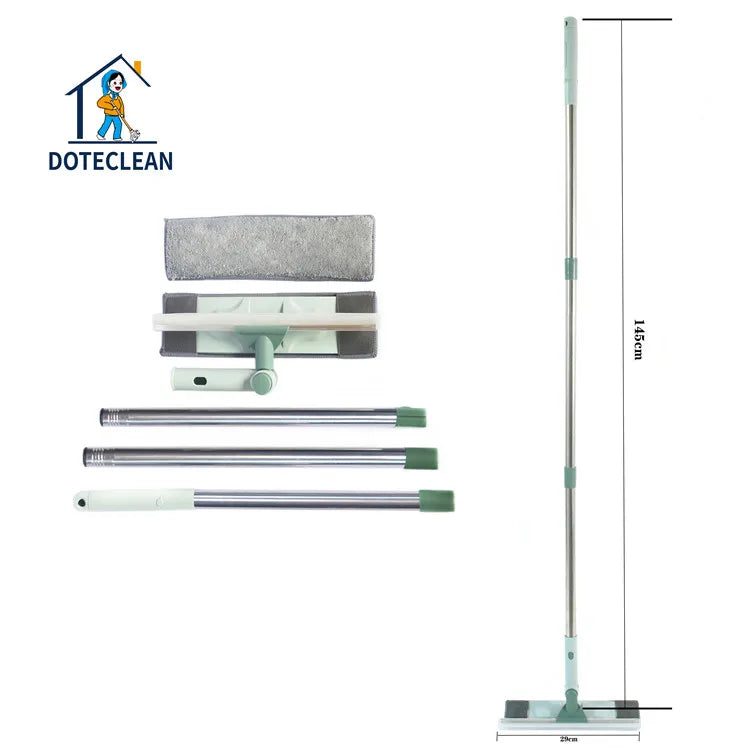Double-sided Window Cleaner Telescopic Window Glass Mirror Cleaning PP Squeegee Wiper Stainless Steel Handle Long