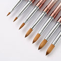 #2 #4 #6 #8 #10 #12 #14 #16  Kolinsky Brushes Nail Art Brush Manufacturer 100% Kolinsky Brush for Acrylic Nails