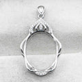 Sterling Silver 18*22mm Semi Mount Pendant Empty Frame Blank Support Setting S925 Base Holder Without Center Stone for DIY Inlay