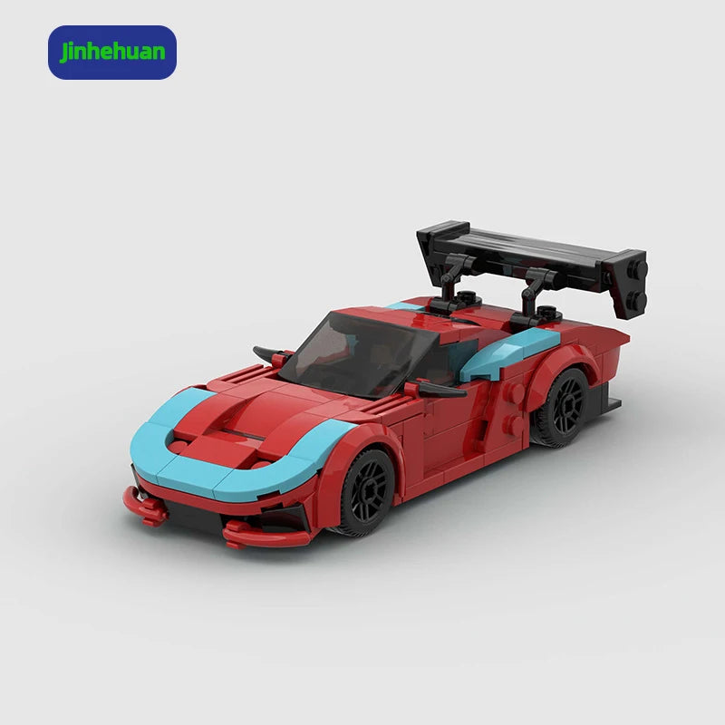 Diy Children's Brick Red and Blue Building Blocks Sets Super Car for Boys Toys Gift Building Block Sets Car