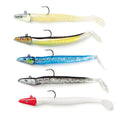 SNEDA Luminous Soft Fishing Lure With Jig Head Hook 11cm 10g T Tail Sinking Soft Bait Fish Lead Hook Jigging Lure De Pesca
