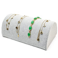 Wholesale Live Props Jewelry Packaging Luxury Gray Velvet Bracelet Stand Half-cylinder Jewelry Display Stand