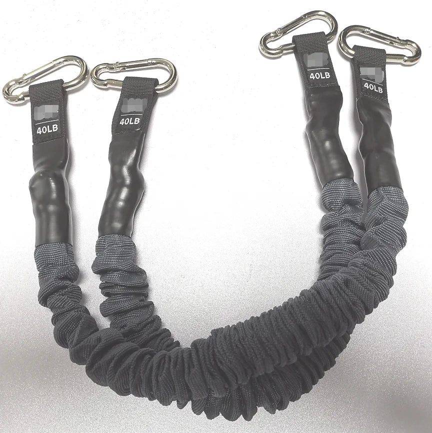 Gymarts Custom Sleeved Bungee Rope Resistance Tube Bands with Carabiner