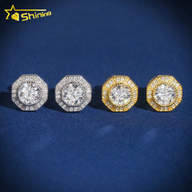 HPHT Lab Diamond Jewelry 10K Real Solid Gold Lab Diamond Moissanite Hpht Diamonds Stud Earring