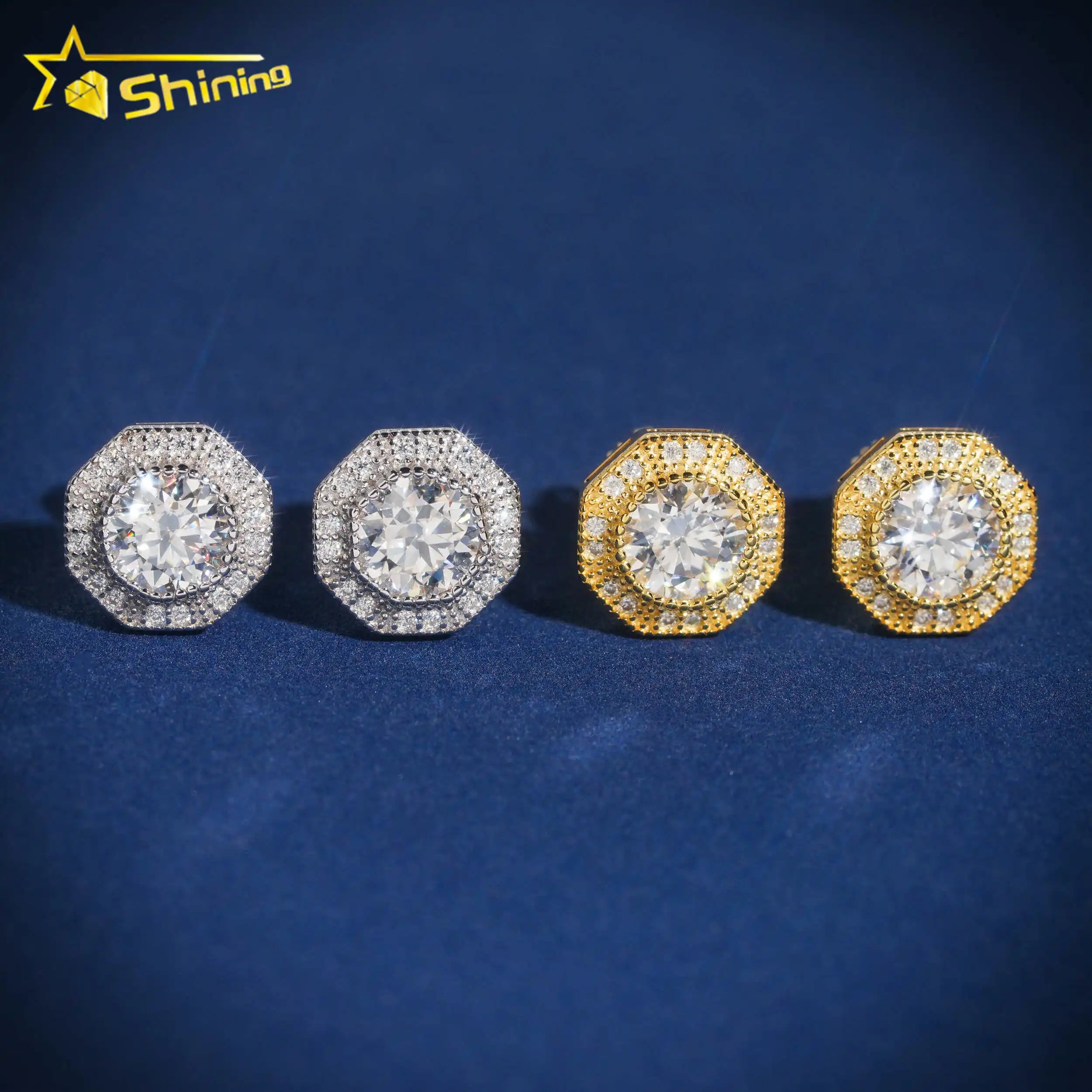 HPHT Lab Diamond Jewelry 10K Real Solid Gold Lab Diamond Moissanite Hpht Diamonds Stud Earring