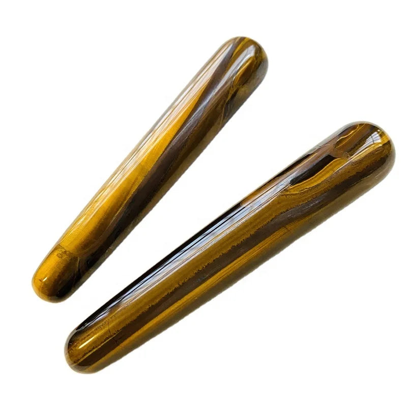 Yellow Crystal Stone Dildo Wand Natural Healing Spiritual Crystal Tiger Eye Yoni Massage Wands