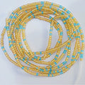 New Color Fashion African Mix Glass Seed Beads Tie on Waist Beads Belly Body Chain with Clasp Double Cotton String for Ladies