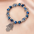 Multicolor Evil Eye Bracelet Crystal Beaded INS Charm Boho Turkish Blue Eyes Stretch Elastic Rope Handmade Bracelets