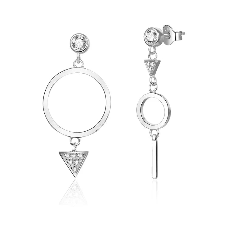 Statement Earring 2023 Sterling Silver Geometric Asymmetry Drop Ear Studs Statement Earrings