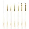 BAOWANG BW4-04 Professional Nail Art Brush Set Acrylic Matte White Hexagon Handle Nylon Bristles Easy Apply 01#-06# Custom Logo