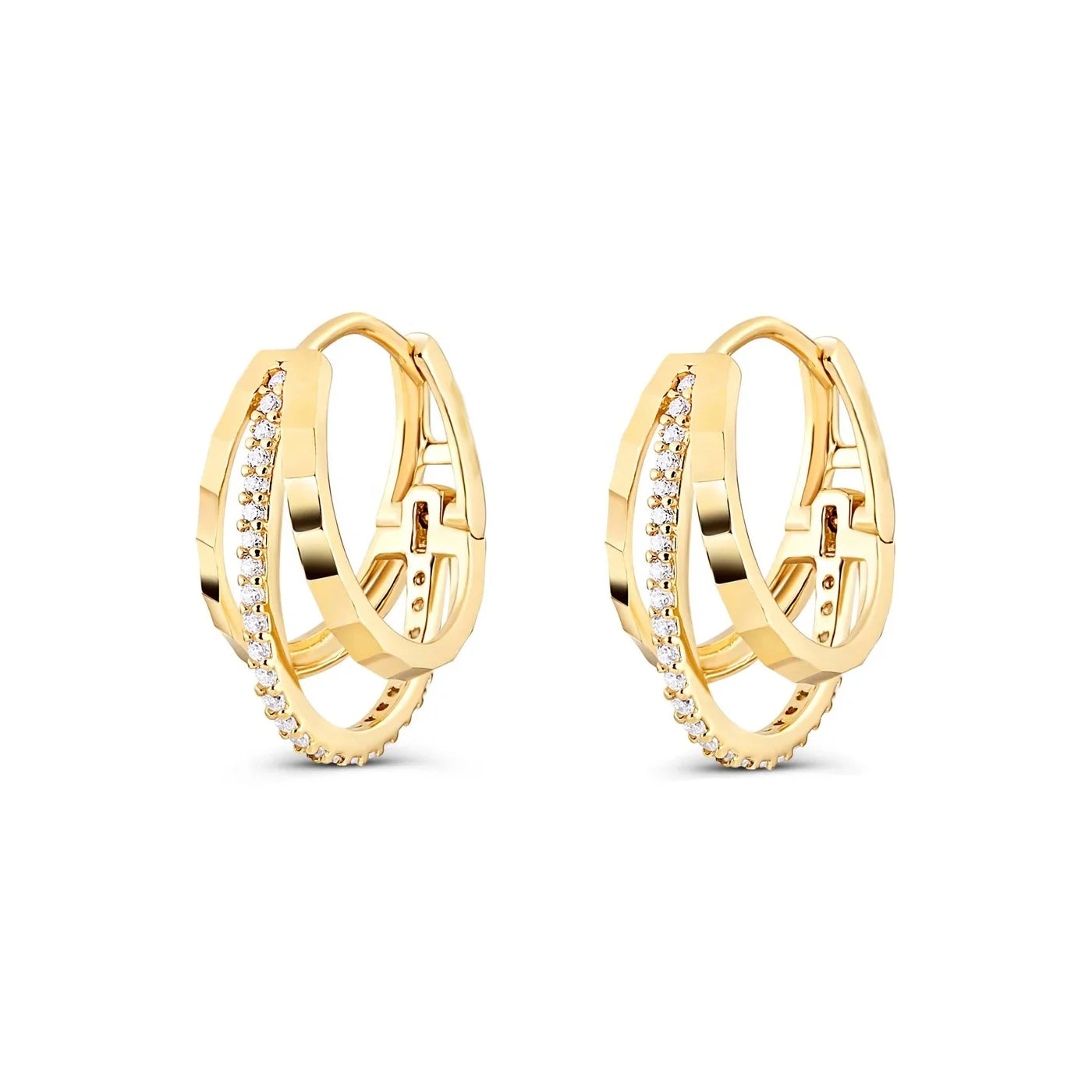 LOZRUNVE Jewelry Making Supplies14k 18k Gold Plated Triple Hoop Earring Accessories Women