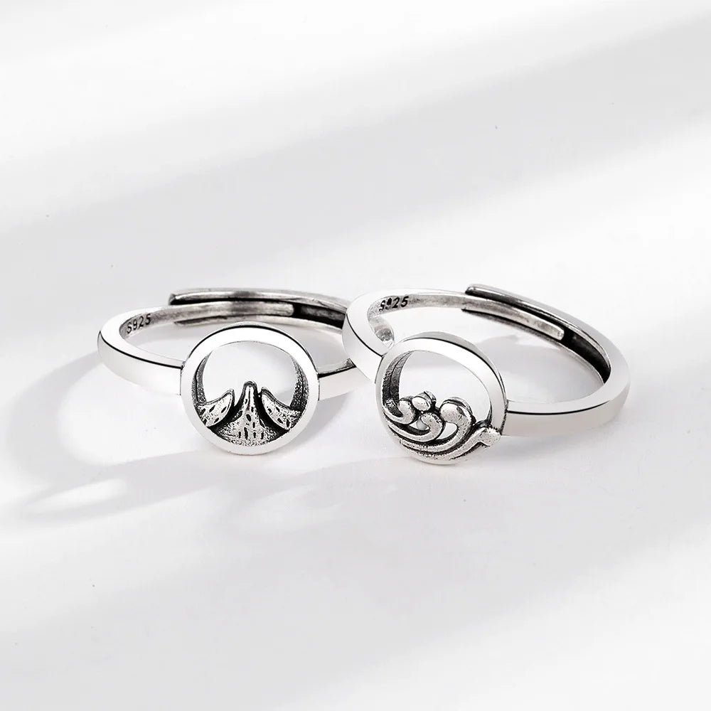 Retro Fashion Student Jewelry Adjustable Ring Shanmeng Vow Ring Valentine's Day engagement Gift Couple Ring