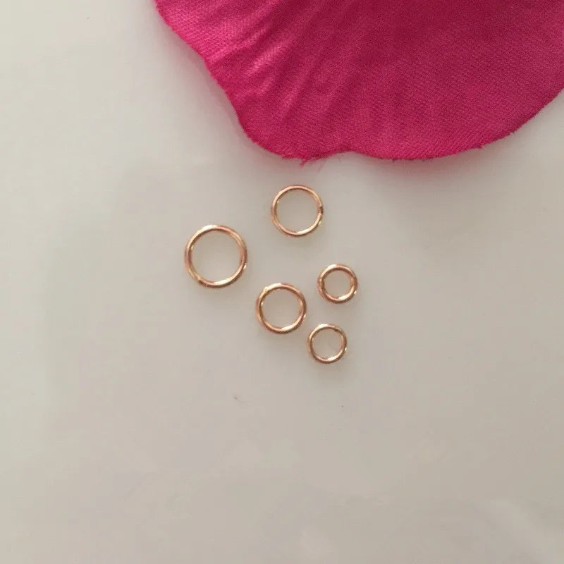 Premium 14K Rose Gold Filled Closed Open Jump Ring Brass Split Ring for Necklace Bracelet Jewelry Making