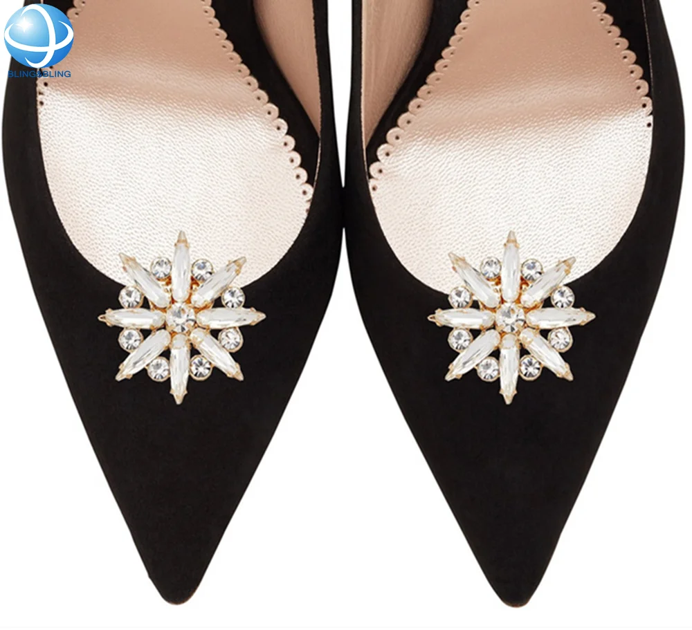 Luxurious Duchess Crystal Star Shoe Clips Pearl Jewelry Rhinestone Shoe Clips for Ladies Heels Accessories