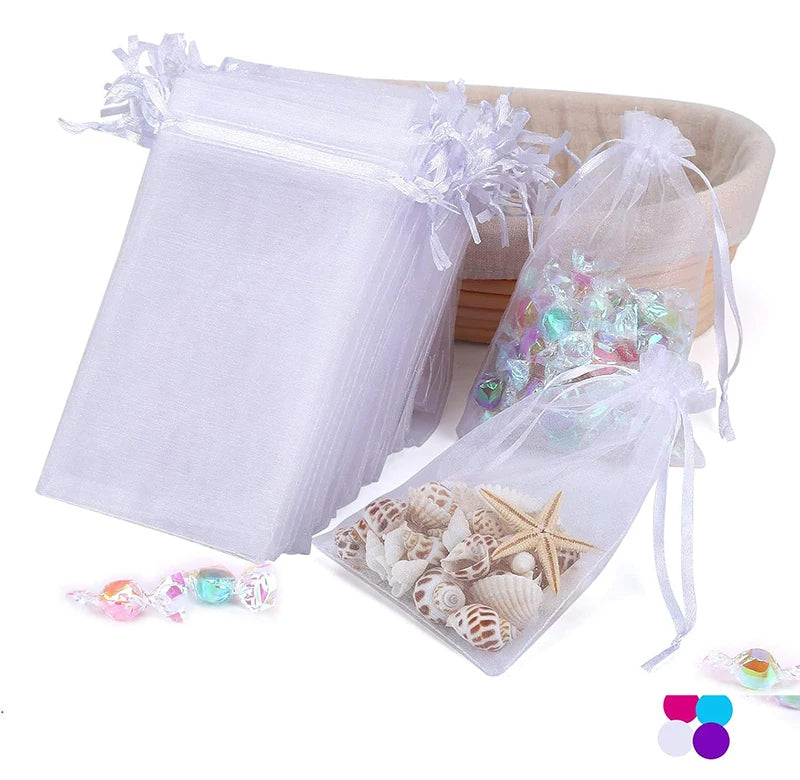 Scrunchies Packing Mesh Bag High Quality Organza Bag Polybag With Sticker Silk Scrunchies Storage Bag