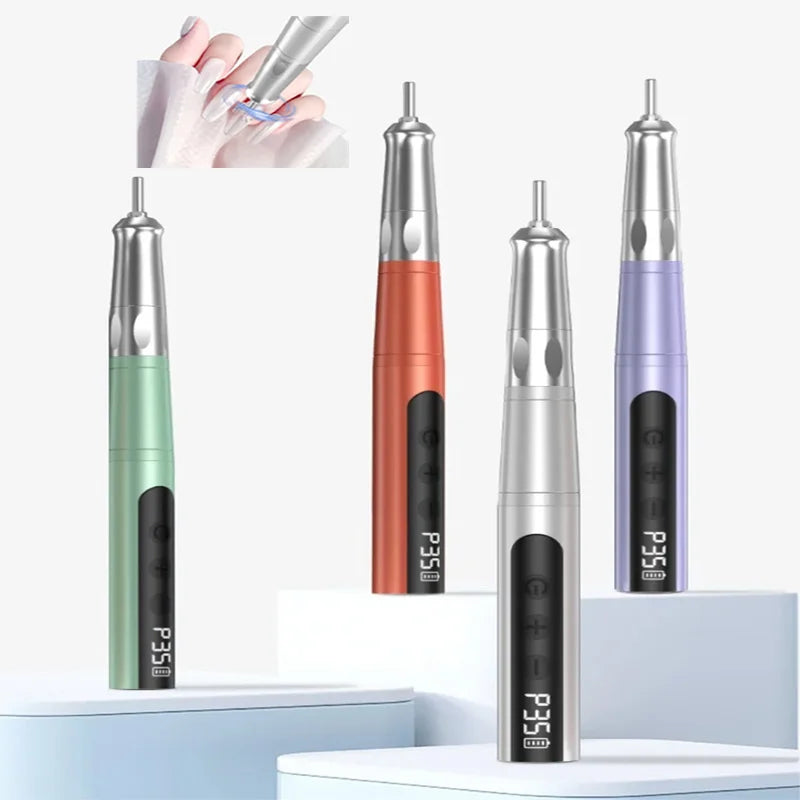 Portable Professional 35000 RPM Nail Drill Machine Cordless Manicure Pedicure Kit Electric Nail File Pen Manicure Machine Pen