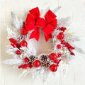 New Year's Eve Flocking Flower Garland Wreaths Door Hanging Christmas Ornaments for Party Decor Decorative Flowers Plants