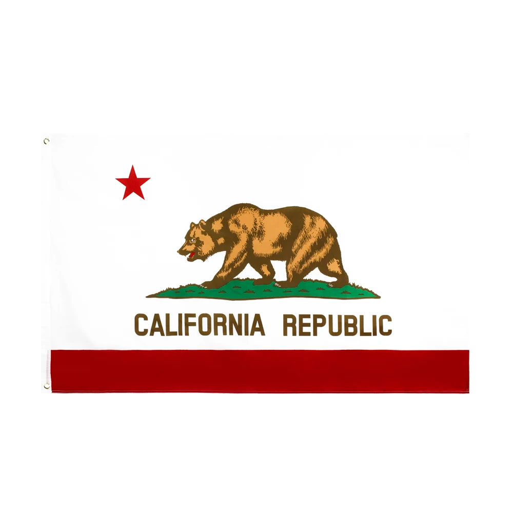 Ready to Ship 3x5Fts California Slag Polyester Flag EN-71 AZO FREE Certified Soft Material