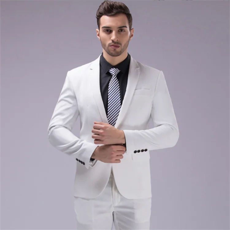 2023 New Classic Design Groom Tuxedos One Buttons Light Grey Groomsmen Best Man Suit Mens Wedding Suits (Jacket+Pants)