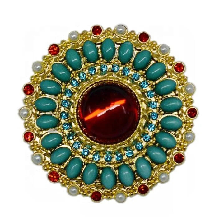 2022 European Jewelry Fashion Retro Antique Baroque Ruby Diamond Luxury Pearl Brooch Flower Women's Korean Gold Brooches Pins