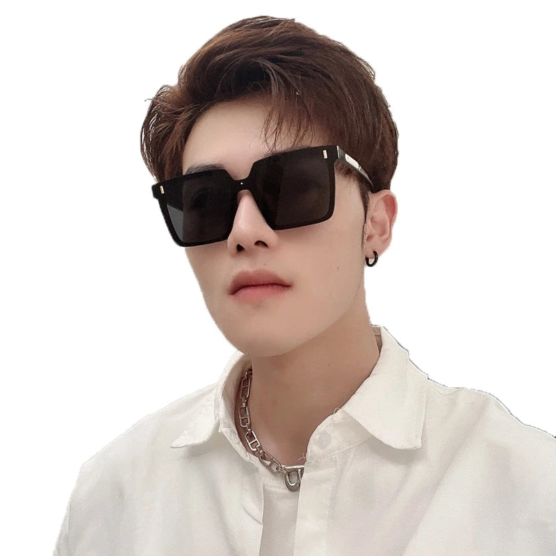 STORY STY6145W 2025 Big Frame UV Protection Personality Designer Square Sunglasses Trendy New Flat One Piece Sunglasses Woman