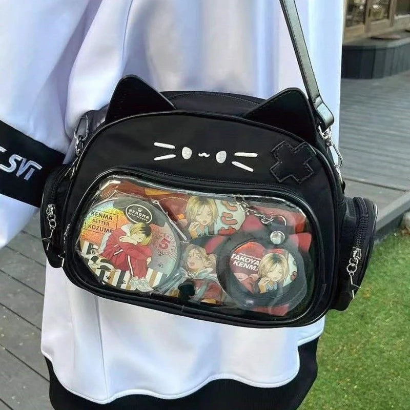 Custom Cute Kawaii Uniform School Backpack Bag Fashion Trendy Transparent Window Crossbody Ita Bag