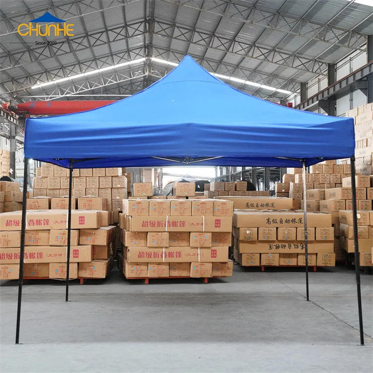 10x10ft Waterproof Outdoor Retractable Pop up Tent with Side Wall Logo Customizable Marquee Shade for Exhibitions Trade Shows