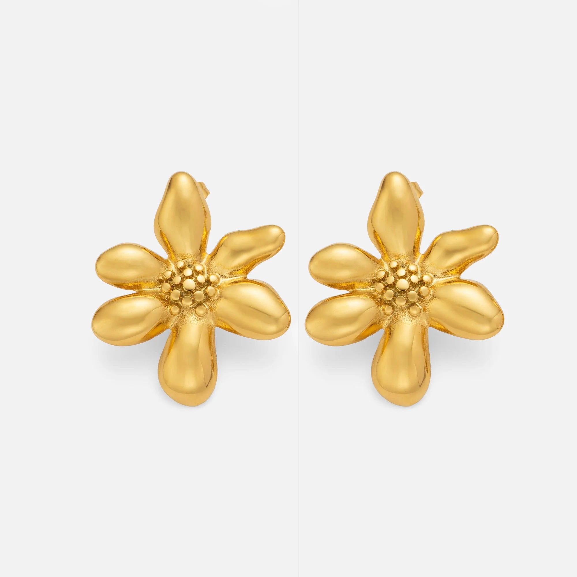 NEW VINTAGE DAINTY BLOOM FLOWER EARRINGS Dazan Winter INS 18k Gold Plated Hypoallergenic Stainless Steel Lady Lover Jewelry