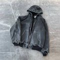 Custom Oversized Distressed Sweatshirt Drawstring Hood Sun Faded Acid Washed Jacket Hoodie for Men Zip Hooded Zip for Winter