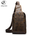 Andong Leather New Chest Bag for Men Genuine Cow Leather Business Retro Handbag Large Capacity Cool Outdoor Sling Shoulder Bag