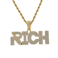 CN151 Brass Cubic Zircon Rope Chain Party  Men's Hip Hop Pendant Necklace BlingJewelry