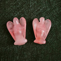 Huiying Natural Finely Crystal Rose Quartz Angel Statue for Sale Crafts 2 Inch