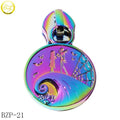 Round Shape Wallet Hardware Brand Metal Puller Customize rainbow logo Zipper Slider Tags Charms for Luggage