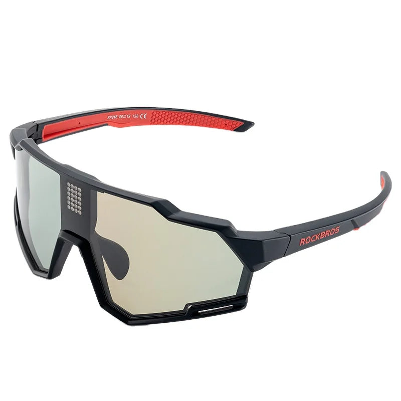 ROCKBROS Photochromic Sunglasses Polarized Driving Glasses Change Color Outdoor Sports Electronic Photochromic Sunglass