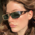 Custom Logo Newest Vintage Custom Logo Trendy Rectangle Sunglasses for Ladies UV400 Small Square Sunglasses Men Women