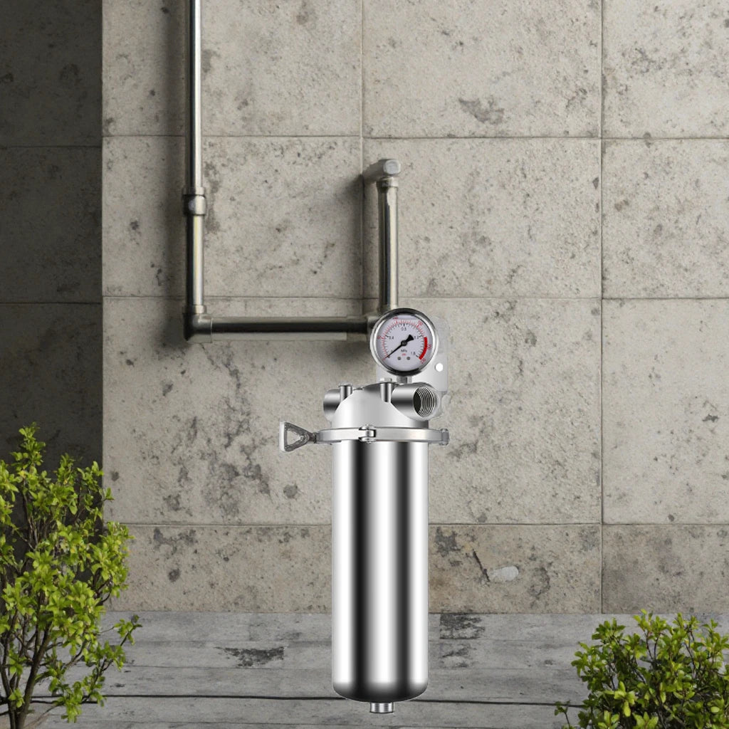 HotSale 316 Stainless Steel Manual Outdoor Whole House Household Drink Tap Water Filter 40 Micron Sediment Filtration Easy