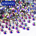 BOBOHOO Best Selling Shiny Round Crystal AB SS3-SS50 Strong Hot Fix Rhinestone Glass Rhinestones for Dress Accessories