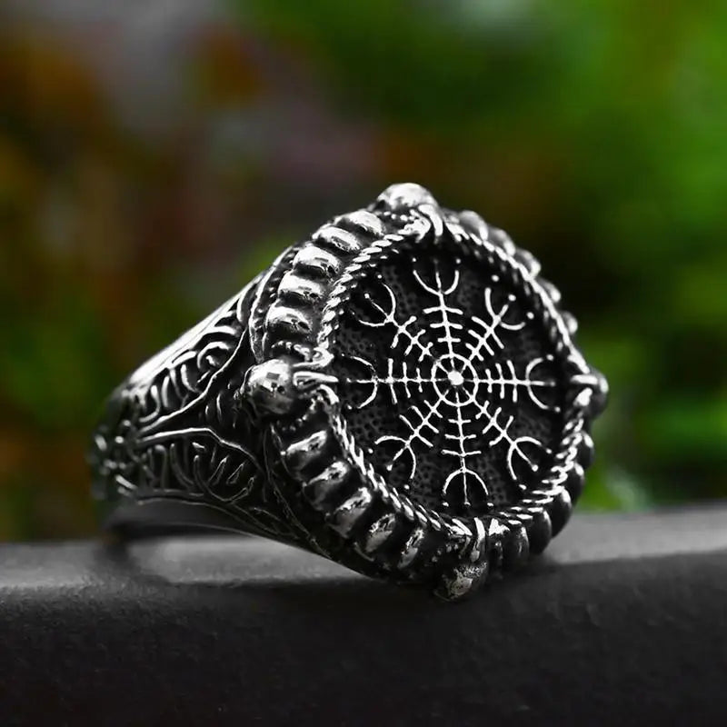 Viking Souvenir Stainless Steel Viking Ring Men Norse Amulet Viking Jewelry