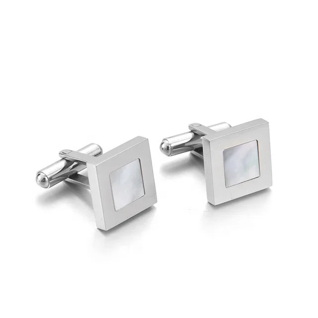 Yiwu Aceon Stainless Steel Plain Blank Custom Shape Fashion Accessory Business Occasion Square Shell in Square Cuff Link