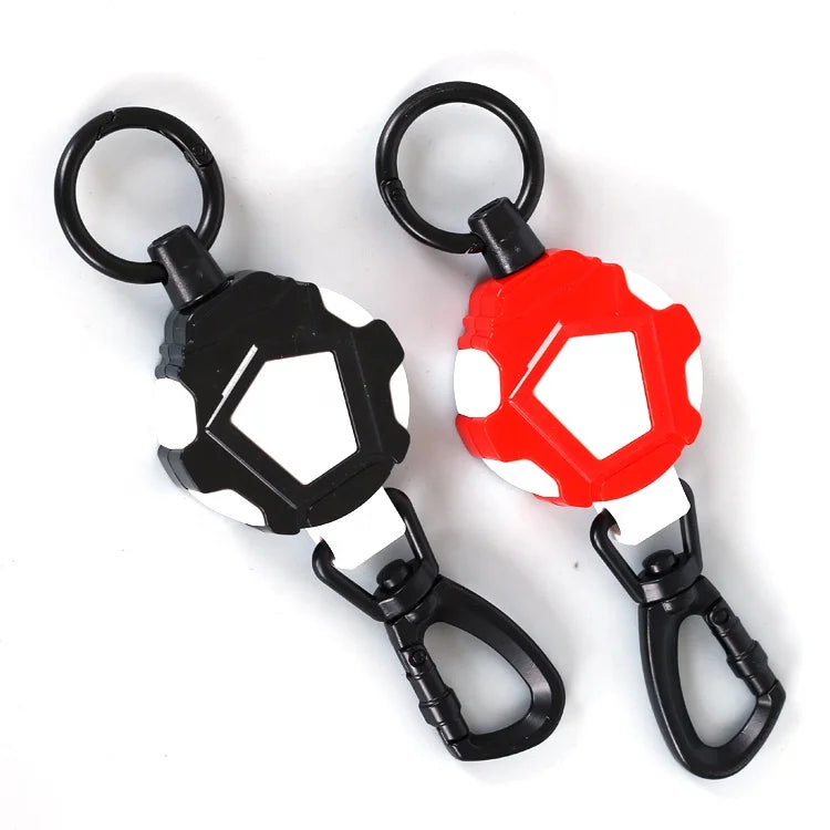 Lebei Carabiner Style Retractable Badge Reel Outdoor Accessories Keychain Practical & Stylish Retractable Badge Holder