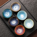 Japanese Handmade Ceramic Kung Fu Tea Set Kiln Change Jianzhan Teacup Set Anti-scalding Teacup Home Drinking Water Mug