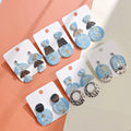 Hot Sale Sweet  Handmade Star Dreamlike Color Polymer Clay Geometric Splicing Earrings Clay Earrings for Women