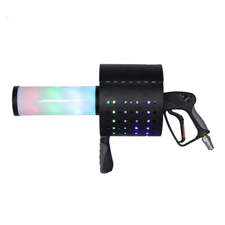 LED Hand-held Iron CO2 Confetti Cannon Sprayer Rechargeable Battery 3M High Pressure Hose 6-8M Range Graduation Thanksgiving