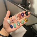 Natural Rose Quartz Green Aventurine White Quartz Strawberry Quartz Stone Heart-Shaped Zircon Pendant for Fine Pendants Charms